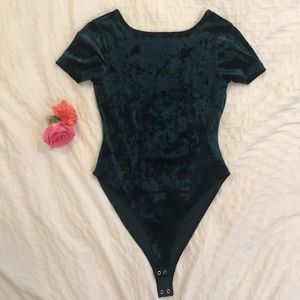 Green velvet bodysuit